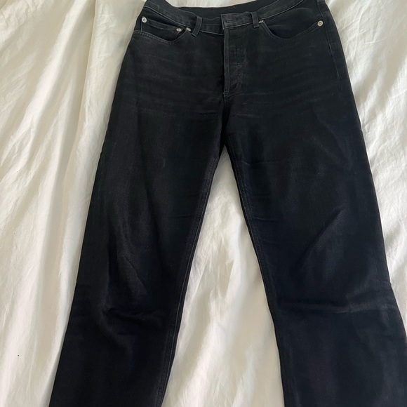 Agolde High Rise Crop jeans in black pepper - Picture 1 of 3